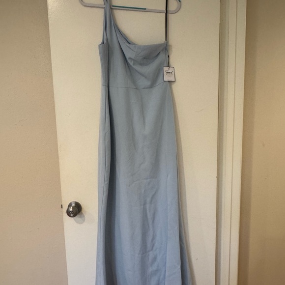NWT Laundry By Shelli Segal One-Shoulder Sky Blue Dress - Picture 4 of 9